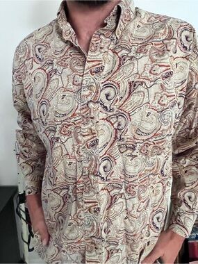 Paisley Button Down Long Sleeve Shirt